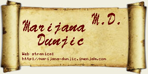 Marijana Dunjić vizit kartica